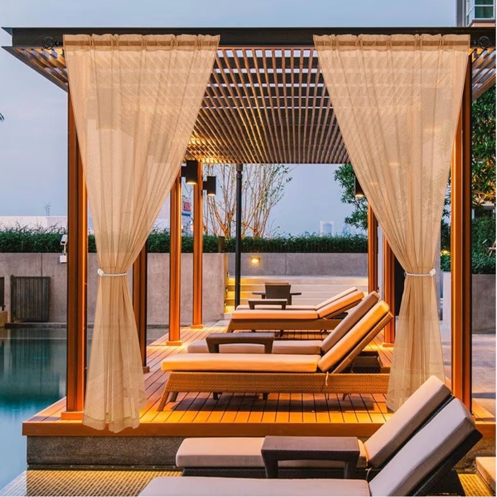 Outdoor Curtains for Patio Waterproof 4 Panels